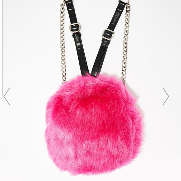 New current mood o ring furry backpack pink - Picture 2 of 4